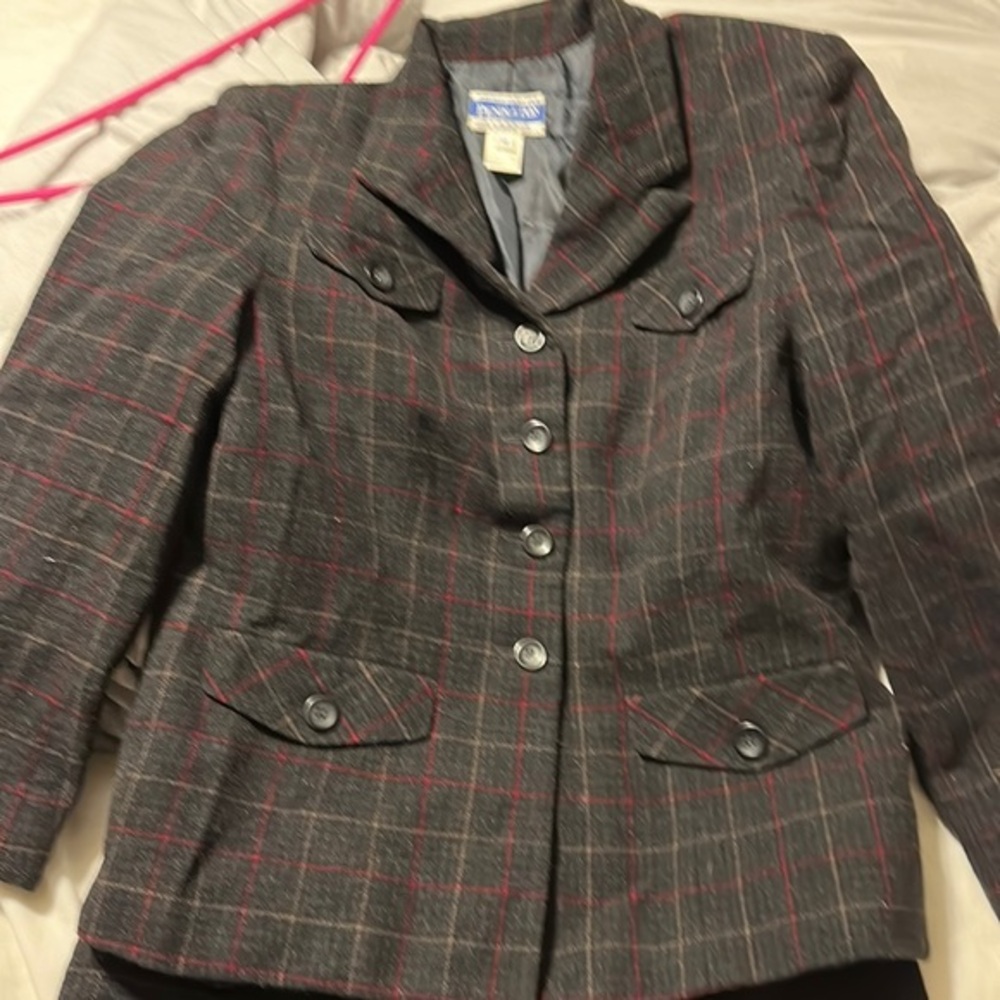 Vintage Pendleton Classic jacket skirt suit plaid‎ 12